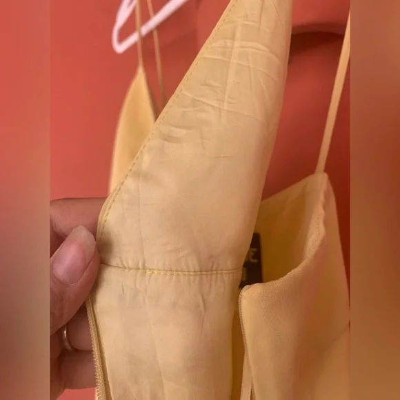 MOSCHINO BOUTIQUE Pastel Yellow Baby Doll Midi Asymmetrical Dress size 6 - Picture 8 of 13